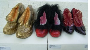 Emma Buggy's shoes on the Cultivate plinth