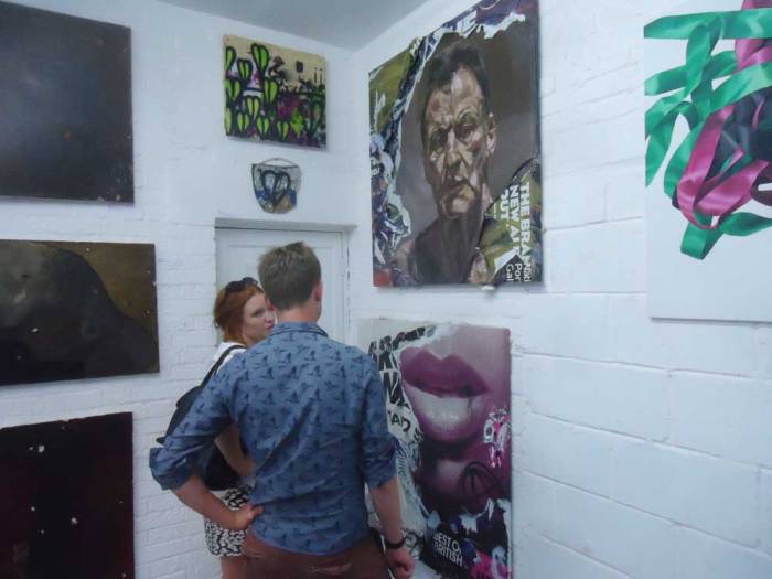 Mathew Tudor, Piky, Sean, Emma Harvey,  all up on the wall...